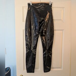 Black Faux Leather Spanks Leggings